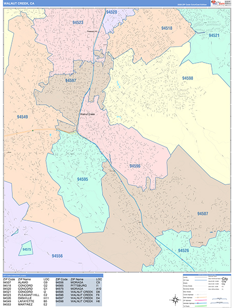 Walnut Creek Map Color Cast Style